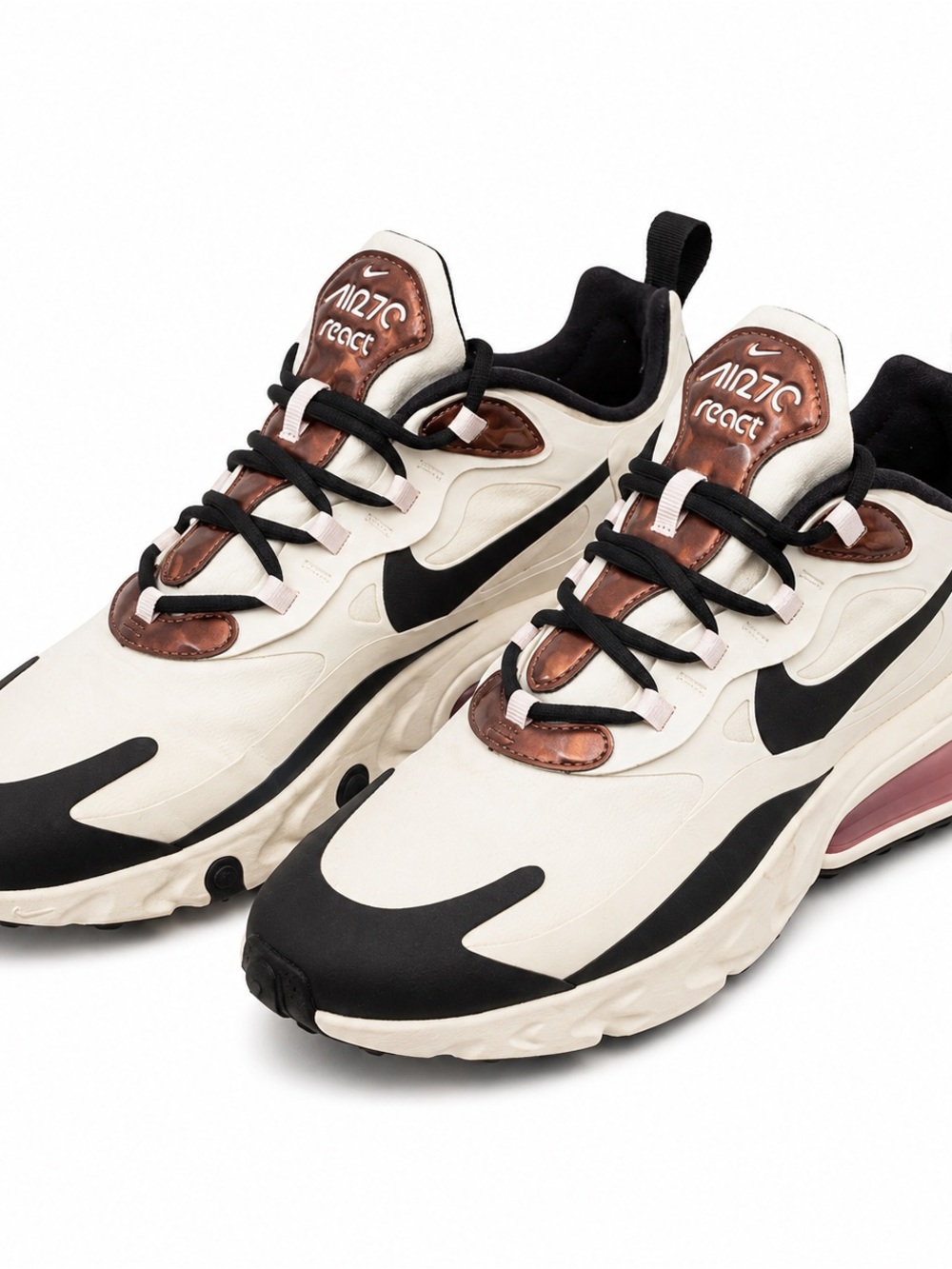Nike Women's Sneakers in Cream, Black & Brown Metallic Accents